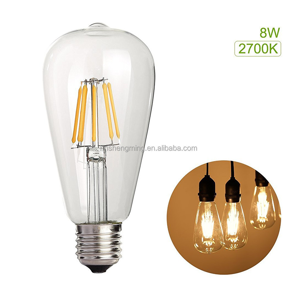 Antique LED Bulb ST64 Clear Vintage LED Edison Bulb 8W Dimmable Edison Style Vintage LED Filament Light Bulb For Decoration Home