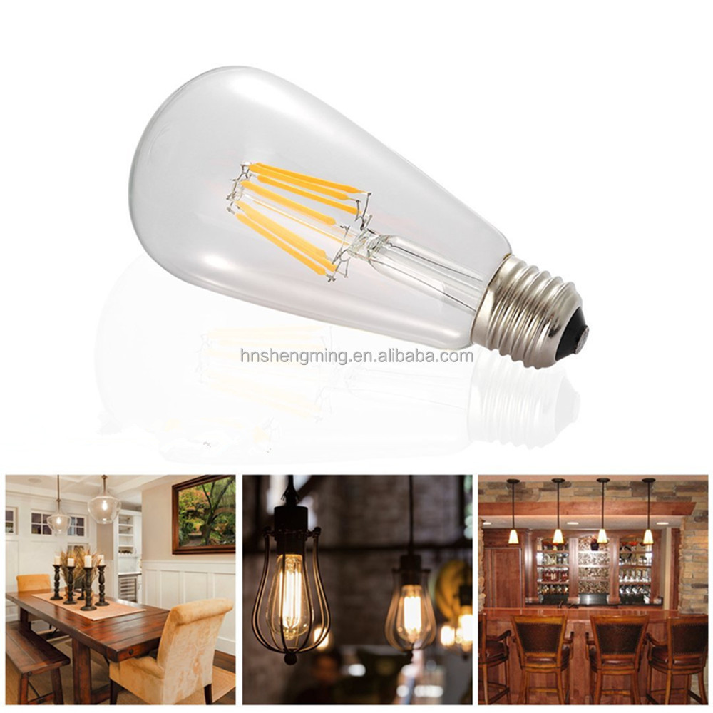 Antique LED Bulb ST64 Clear Vintage LED Edison Bulb 8W Dimmable Edison Style Vintage LED Filament Light Bulb For Decoration Home