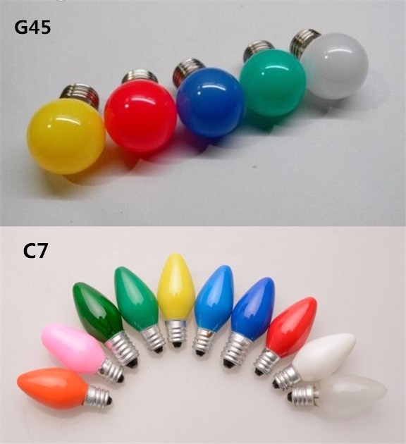 E12 E14 CE ROHS 220V 110V 10W small round color tungsten filament incandescent light bulb G40 G45