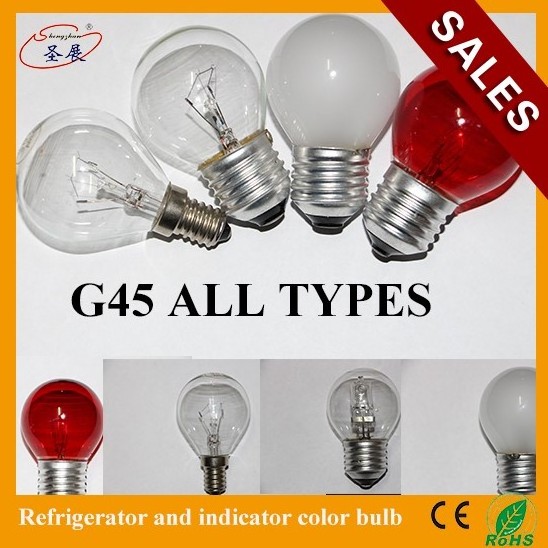 E12 E14 CE ROHS 220V 110V 10W small round color tungsten filament incandescent light bulb G40 G45