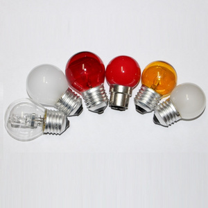 E12 E14 CE ROHS 220V 110V 10W small round color tungsten filament incandescent light bulb G40 G45