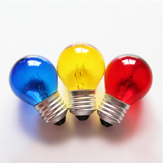 E14 E12 5W 7W 15W incandescent light bulbs G40 G45 small globe colourful bulb red blue green yellow glass lamp