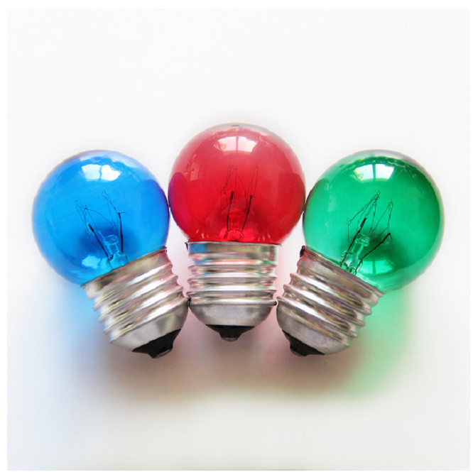 E14 E12 5W 7W 15W incandescent light bulbs G40 G45 small globe colourful bulb red blue green yellow glass lamp