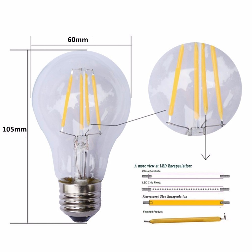 Half Silvering Reflective Shadow 4W 6W 8W A19 A60 LED Filament Bulb E27 Energy Saving Half Chrome Mirror Bulb Shadowless Lamp