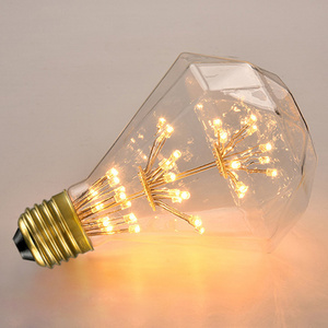 LED Firework Bulb Diamond-shape round Light D95 3W Decorative Retro Lamp E26/E27 LED Sky Stars Bulb