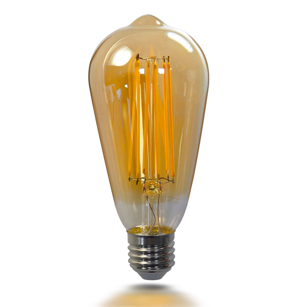 220V E27 LED Filament Bulb Dimmable ST64/ST19 8W LED Vintage Edison Bulb Warm White 2700K Golden Glass LED Light Lamp