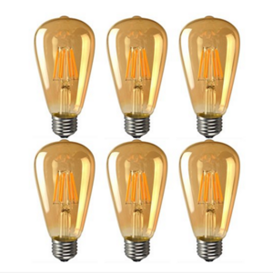 220V E27 LED Filament Bulb Dimmable ST64/ST19 8W LED Vintage Edison Bulb Warm White 2700K Golden Glass LED Light Lamp