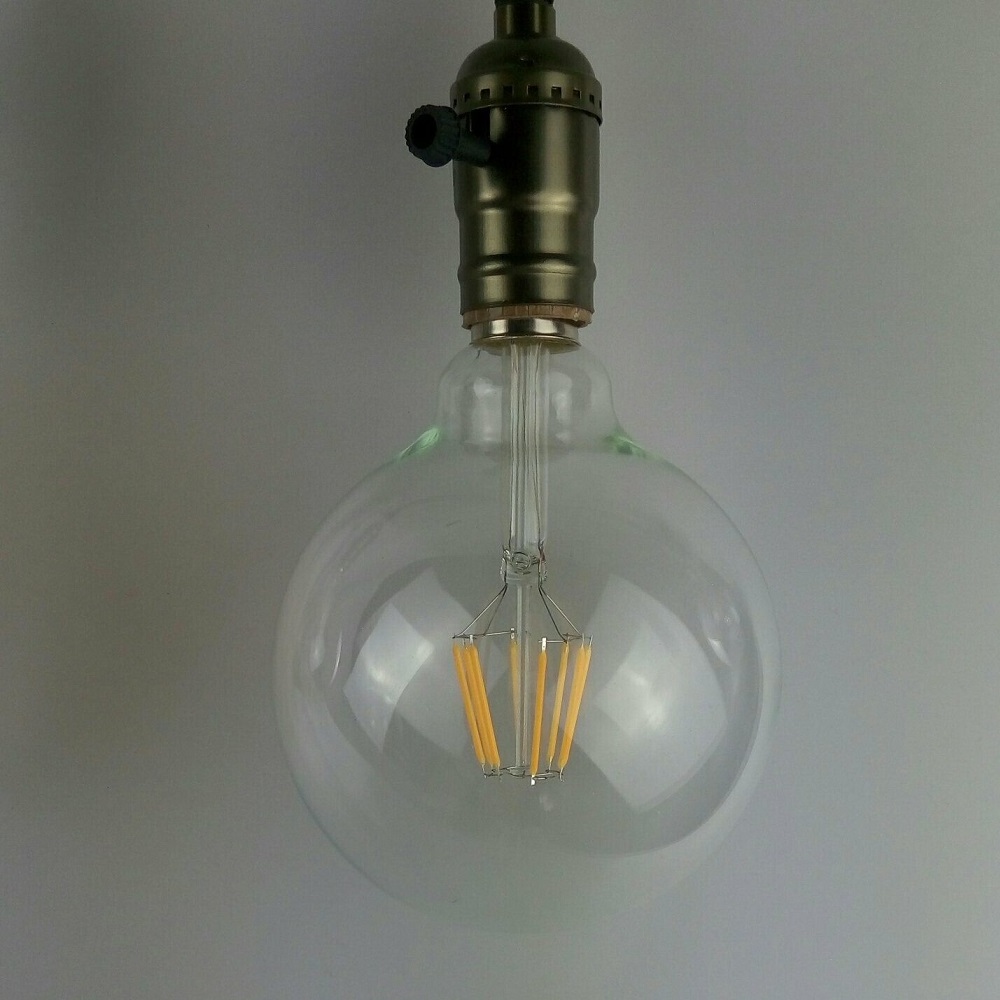 Half Chrome Light Bulb Dimmable LED Edison Bulb 4W 6W 8W G80 G95 G125 Globe Round Mirror Vintage Decorative Light Bulb