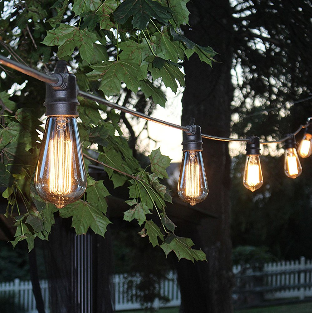 Outdoor Light String E26 E27 S14 Edison Bulb included Christmas Waterproof Connectable String Light