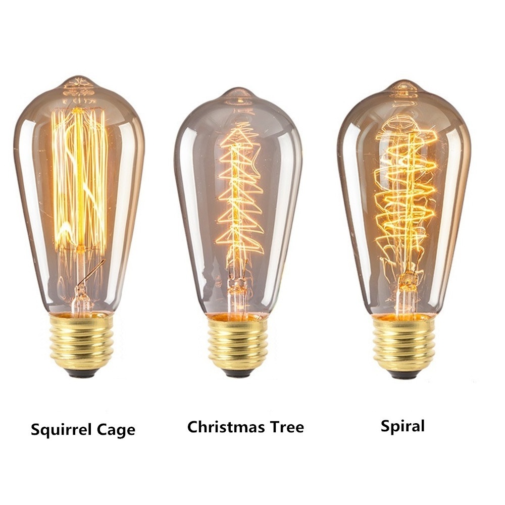 Outdoor lights string edison bulb vintage ST58 ST64 A19 G80 G95 G125 T30 T45 BT53 BT75 C35 e27 220v 110v antique edison bulb