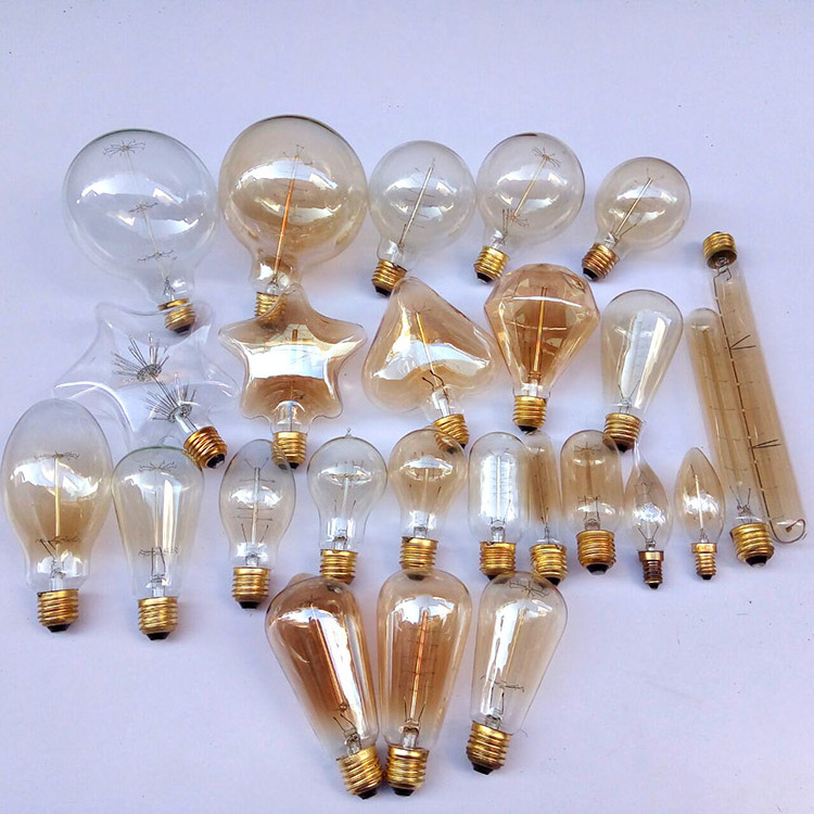 Outdoor lights string edison bulb vintage ST58 ST64 A19 G80 G95 G125 T30 T45 BT53 BT75 C35 e27 220v 110v antique edison bulb