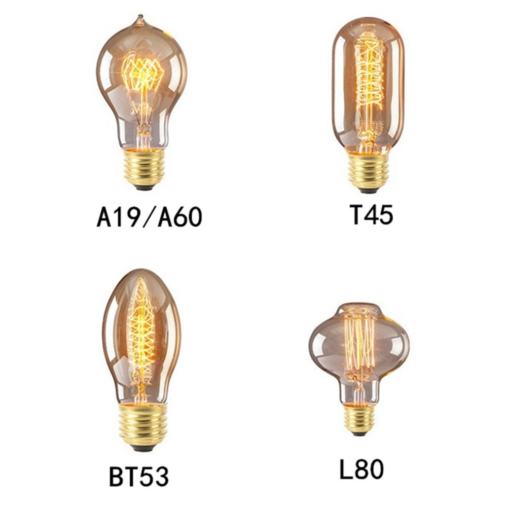 Outdoor lights string edison bulb vintage ST58 ST64 A19 G80 G95 G125 T30 T45 BT53 BT75 C35 e27 220v 110v antique edison bulb