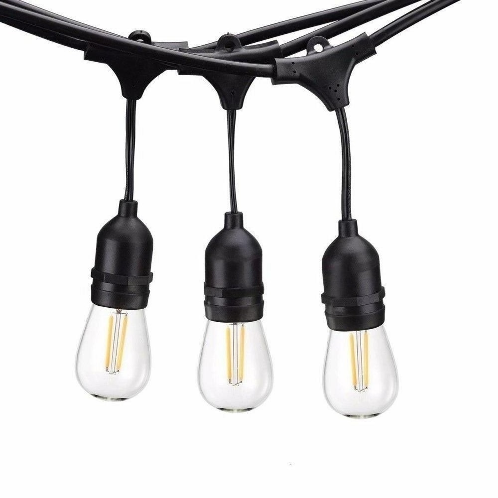 48FT Outdoor Light String E26 S14 Edison Bulb included Christmas Waterproof Connectable LED String Light