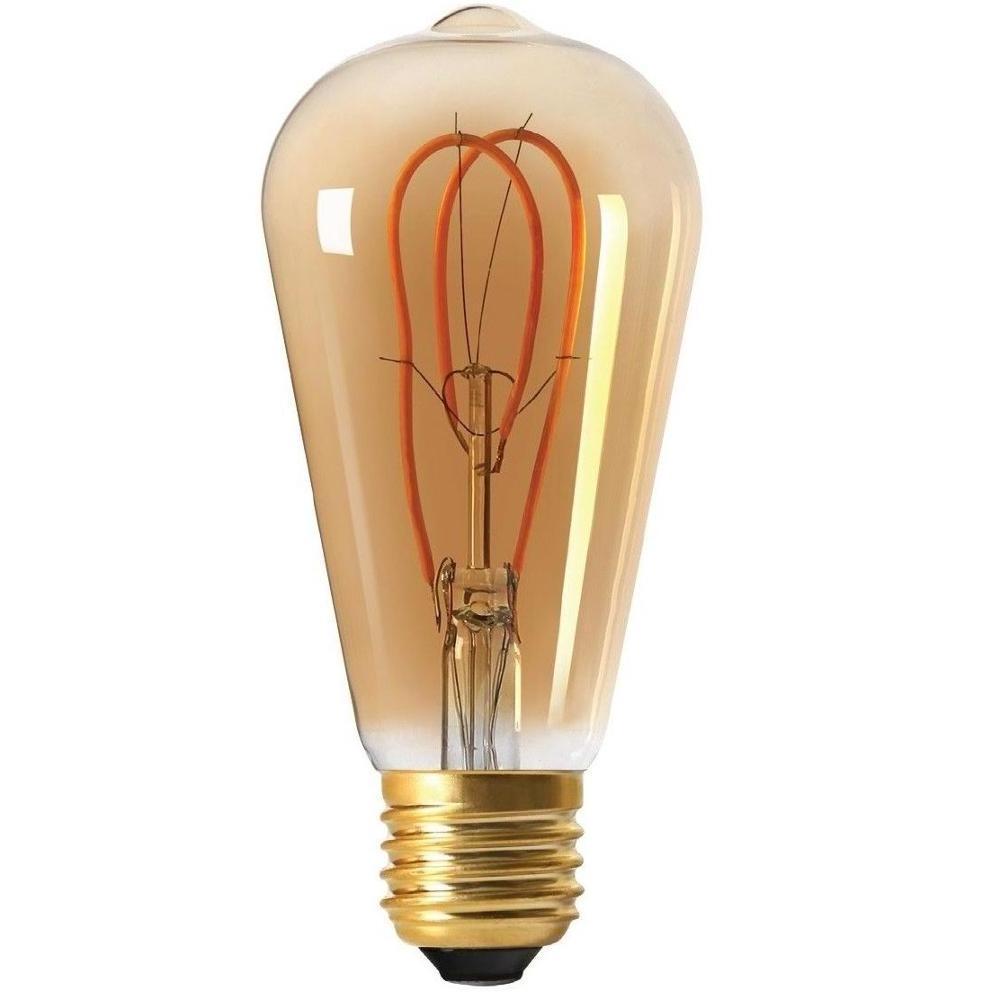 Dimmable 2200K E26 E27 Base Vintage Edison LED Bulb 4W Amber Glass Antique Flexible LED Filament Bulb ST19/ST64