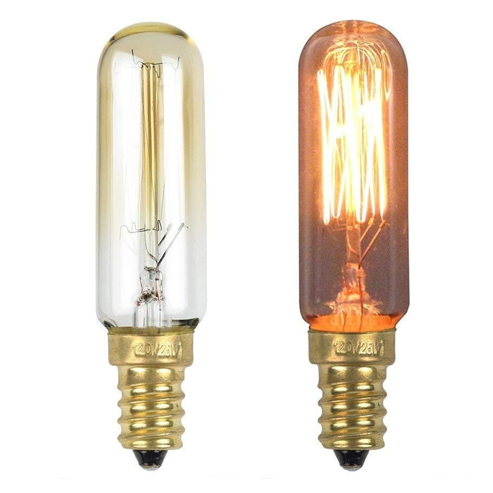 25 Watt 40 Watt 60 Watt Vintage Antique Ediosn Light Bulb E12 E14 Base T20 (T6) Tubular Style Squirrel Cage Filament Edison Bulb