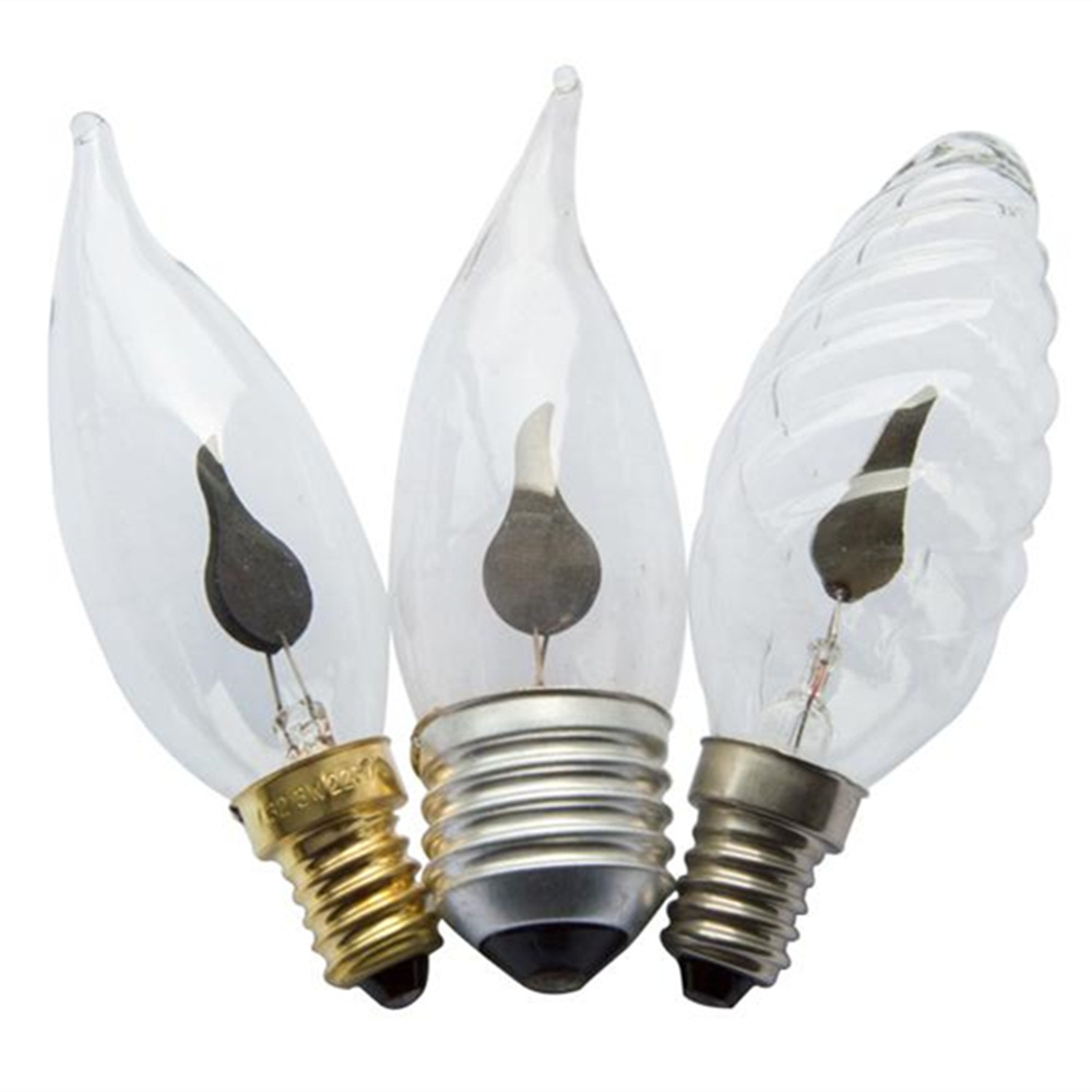 1 Watt 3 Watt 120v 220v Flicker Flame Light Bulb E12 E14 E26 E27 B22 Base Candle Shaped Flame Bulbs C7 C9 C18 C25 C30 C32 C35