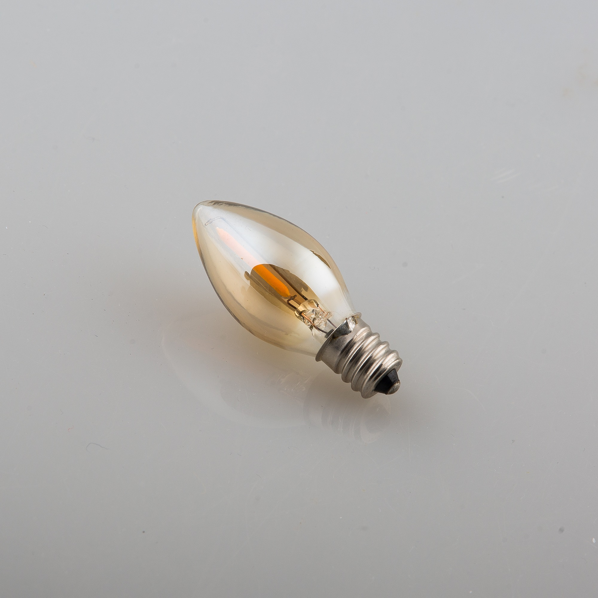 LED Candle Mini Bulb C7 0.5W Amber Glass LED Filament Night Light Bulb 120V E12 5W Incandescent Replacement Bulb Lights