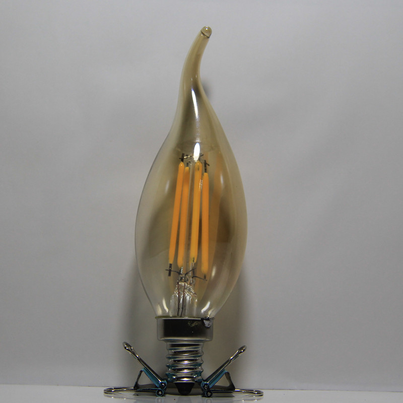 Antique LED Bulb C35 Tailed E14 Candelabra Base 4W Dimmable COB LED Filament Flame Tip Vintage Candle Light Bulb For Home Decor