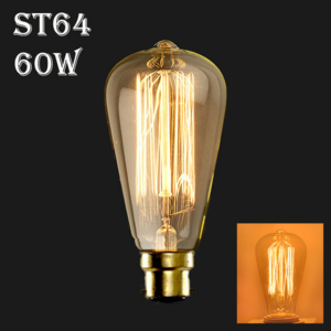 220V B22 Bayonet 40W Edison Pear Bulb Squirrel Cage Filament Old Fashioned Vintage Lamp ST64 Antique light bulbs