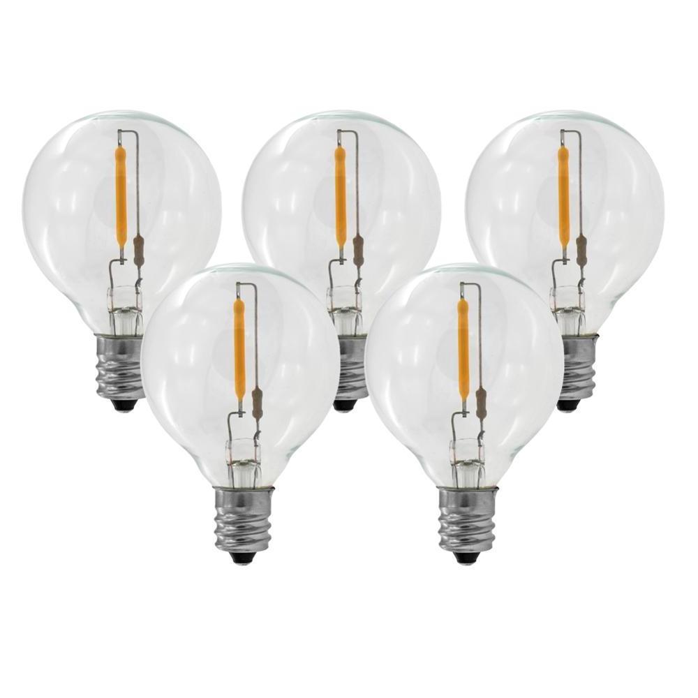 0.5W LED G40 Replacement Bulbs E12 Screw Base LED Globe Light Bulbs for Patio String Lights Equivalent 5 Watt Incandescent Bulbs