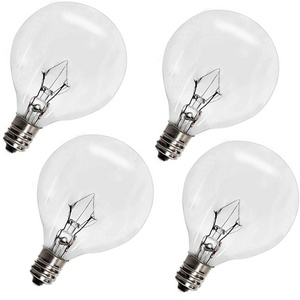 25 Watt Replacement Bulbs G16.5 Small Globe E12 Candelabra Base Clear Glass Incandescent Light Bulbs G50 for Candle Wax Warmer