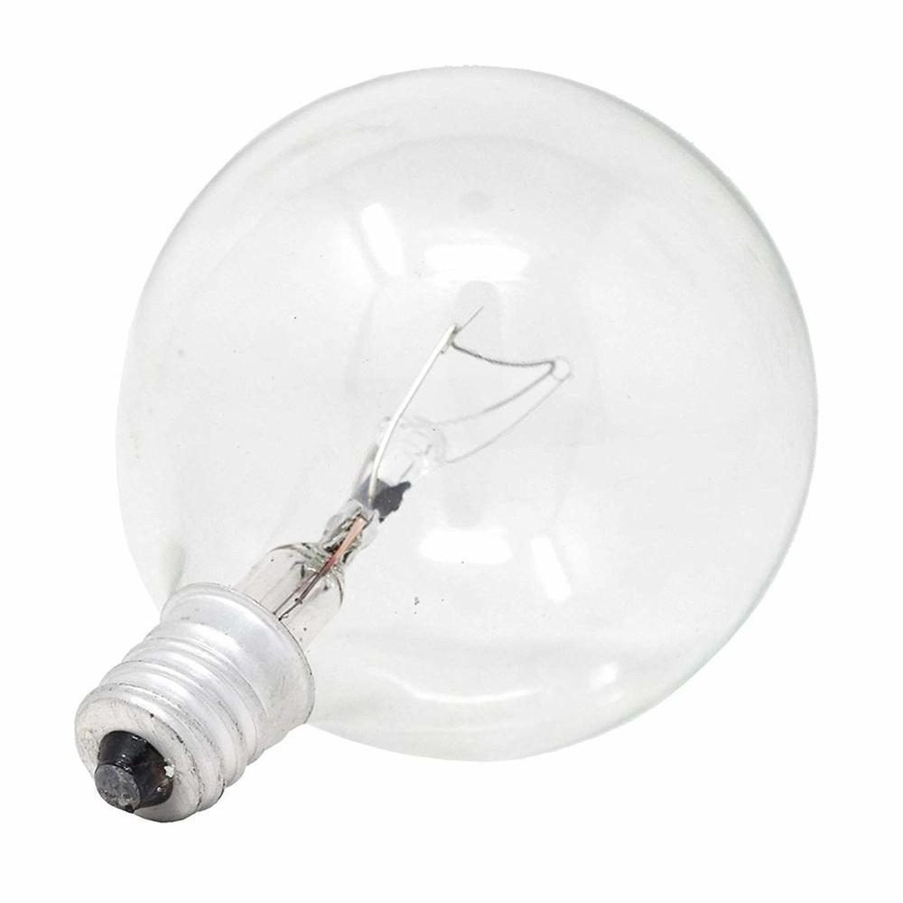 25 Watt Replacement Bulbs G16.5 Small Globe E12 Candelabra Base Clear Glass Incandescent Light Bulbs G50 for Candle Wax Warmer