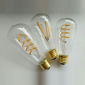 220V E27 4W Dimmable Vintage Edison LED Light Bulb ST64 Antique Spiral Flexible LED Filament Bulb ST19