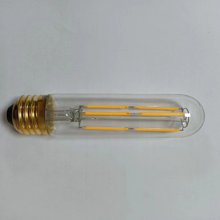 Dimmable T10 LED Filament Bulb 6W Equal E26 Edison Bulb 40 Watt 120V Tubular Light Bulb Warm White 3000K Vintage LED Lamp T30