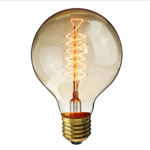 Edison Bulb Globe Dimmable Filament Decorative Bulbs 40W Vintage light bulbs G80 Style E26 Base Classic Amber Glass Lamp G25