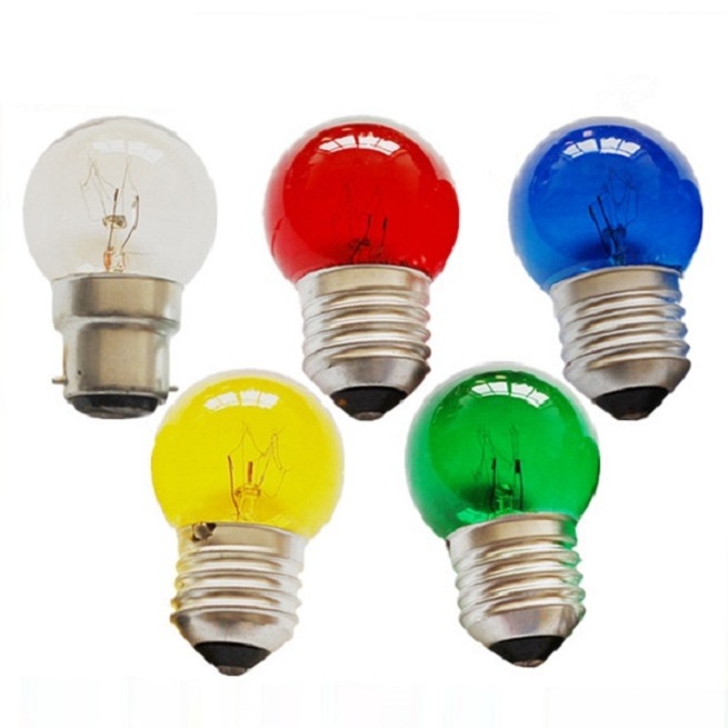 Golf ball bulb 220V B22 Incandescent Color Bulb Round Light Bulbs 7W10W 15W Colored Globe Lightbulb G40 G45