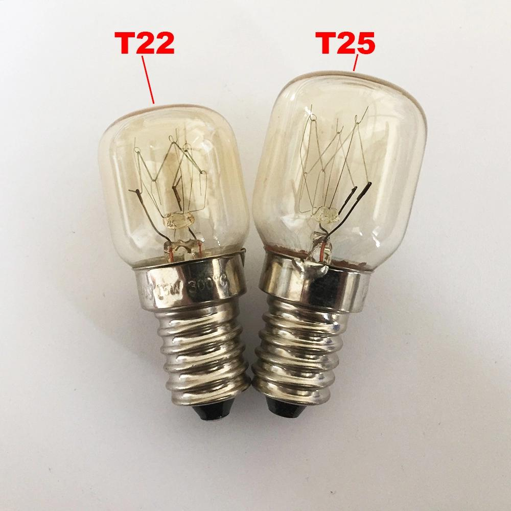 15W 25W E14 Screw Pygmy Lamps 300 Degree Oven Rated Light Bulbs Night Bulb Salt Lamp Bulb T22 T25 110V 120V 220V 230V 240V