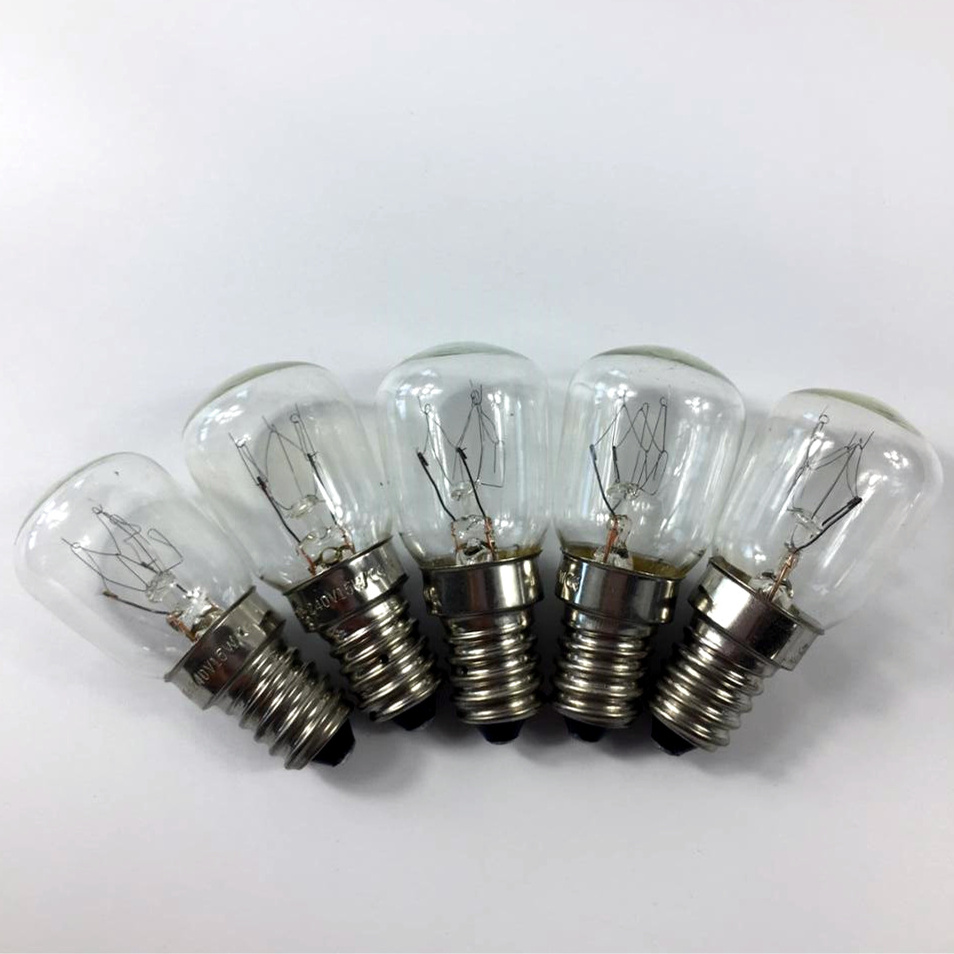 Hot Sale 220V 110V Small Incandescent Clear Bulbs T18 T20 T22 ST19 ST23 ST26 15W E14 E12 Salt Lamp Bulbs