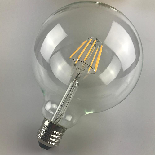 Clear/ amber/ half silver glass Edison LED globe light bulb G125 LED lightbulbs E27 4W 6W 8W 220V vintage filament led bulb lamp