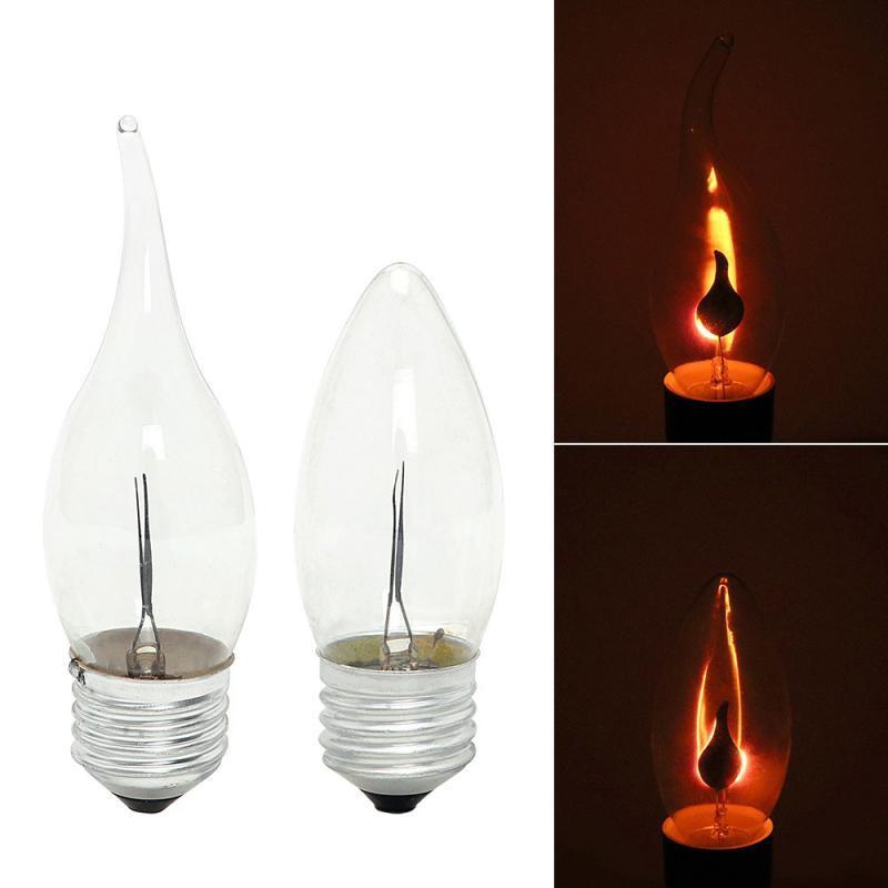 C35 E27 E14 220V-240V LED Candle Flame Effect Lamp Fire Light Bulbs 1W-3W Flickering Emulation flame Lights Vintage Edison Bulb