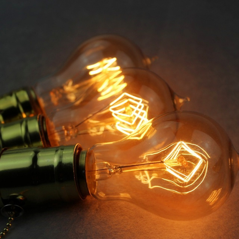 Wholesale Vintage Edison Light Bulb A19/ A60 Vintage Filament Edison Bulbs E26 E27 25W 40W 60W Incandescent Lightbulb Retro Lamp