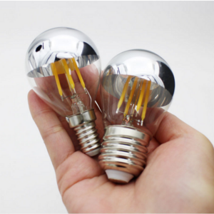 E14 E27 2700K 2W 4W 6W Mirror Half Chrome Globe Edison LED Filament Bulbs G45 warm light 110V 220V for bedroom Vintage lighting