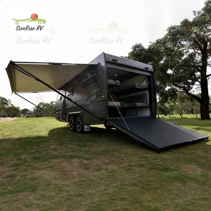 Australia Standard off road caravan 4X4 Toy Hauler Trailer For Sale motorcycle travel trailer Toy Hauler Camper With Bunks