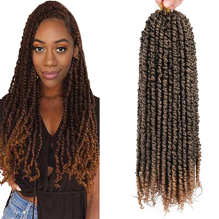 Pre-twisted Passion Twist Hair Pre-looped Bomb Passion Twist Braiding Hair for Women Afro Kinky Spring Twist