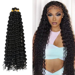 wholesale Deep Wave Crochet Hair Deep Wave Ombre Colored Crochet Ocean Wave Water Synthetic Braiding Hair