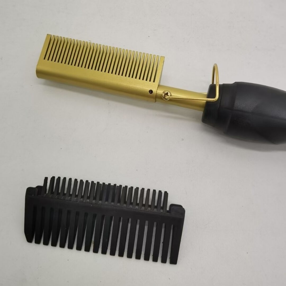 Hot Comb Hair Straightener Heat Pressing Combs Ceramic Electric Hair Straightening Comb Curling Iron