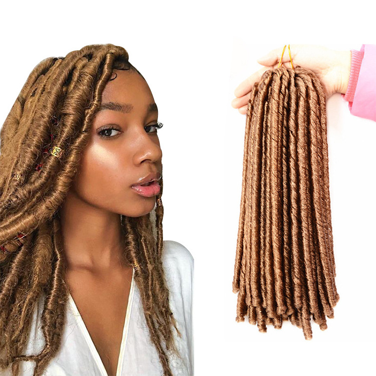 New Faux Locs 14 Inch Natural New Soft Locs Crochet Hair Pre-Looped Short Styles Hair Extensions For Women