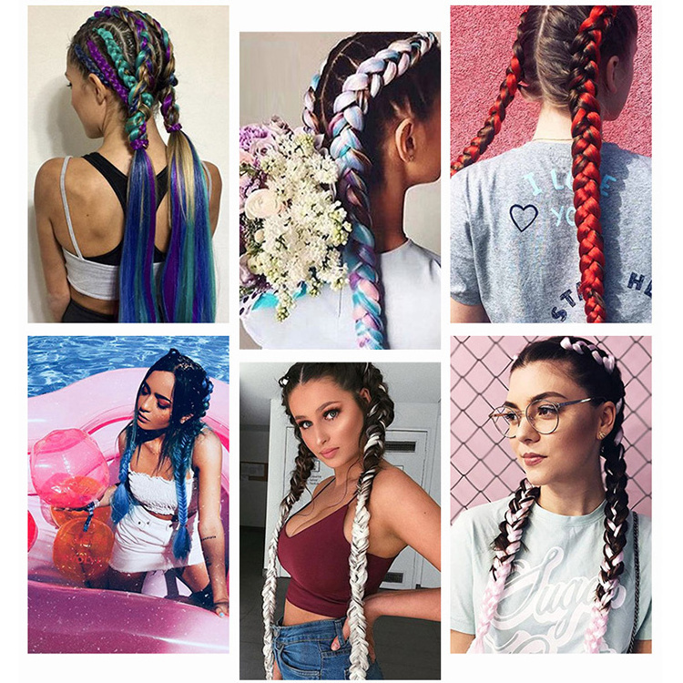 26 Inch 90g  Itch Free Hot Water Setting Yaki Texture Professional Extension Ombre Ez Braid Pre Stretched Braiding Hair