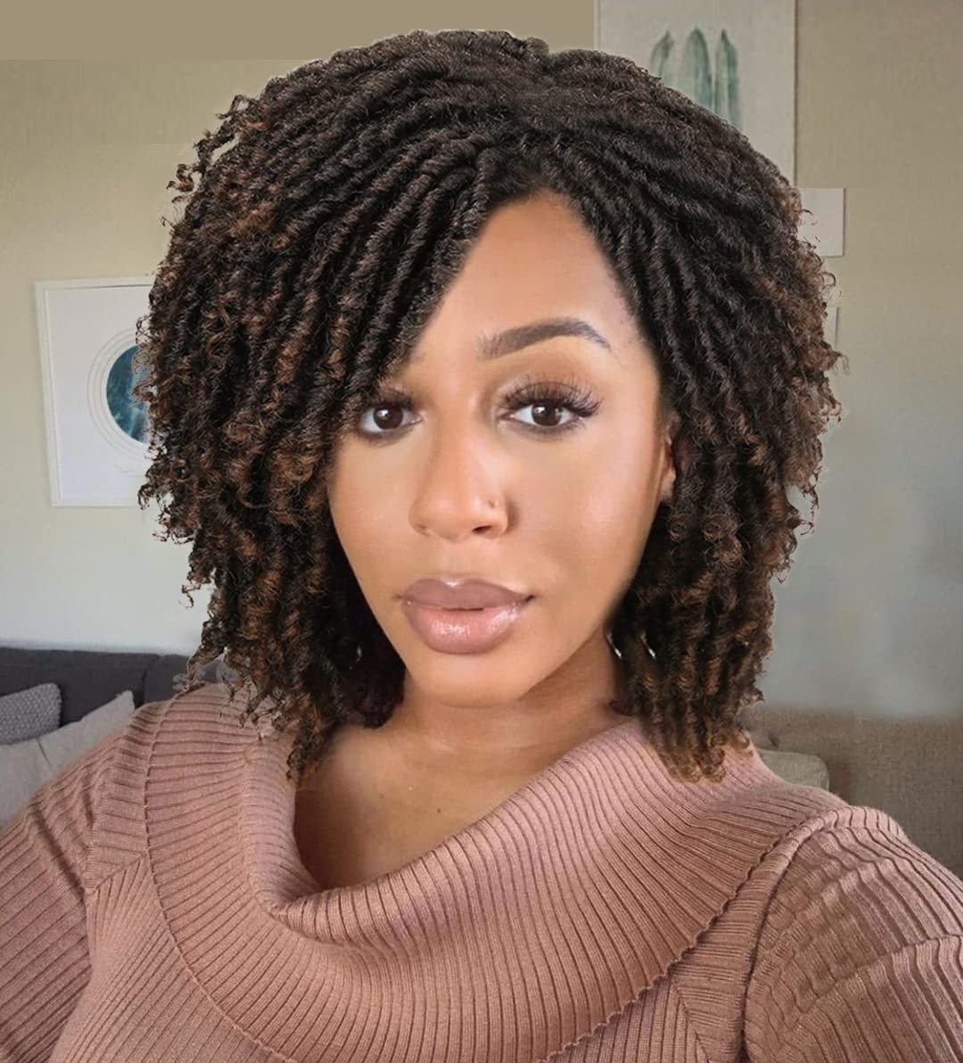 Short Afro Synthetic Wigs Faux Locs For Women And Men Twist Crochet Hair Dreadlock Wig