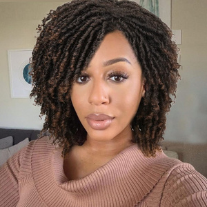 Short Afro Synthetic Wigs Faux Locs For Women And Men Twist Crochet Hair Dreadlock Wig