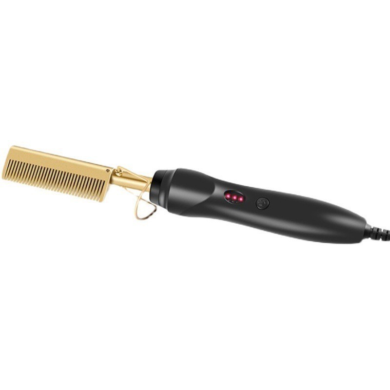 Hot Comb Hair Straightener Heat Pressing Combs Ceramic Electric Hair Straightening Comb Curling Iron