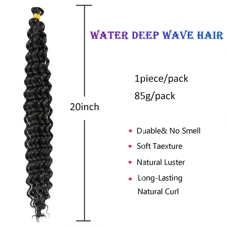 wholesale Deep Wave Crochet Hair Deep Wave Ombre Colored Crochet Ocean Wave Water Synthetic Braiding Hair