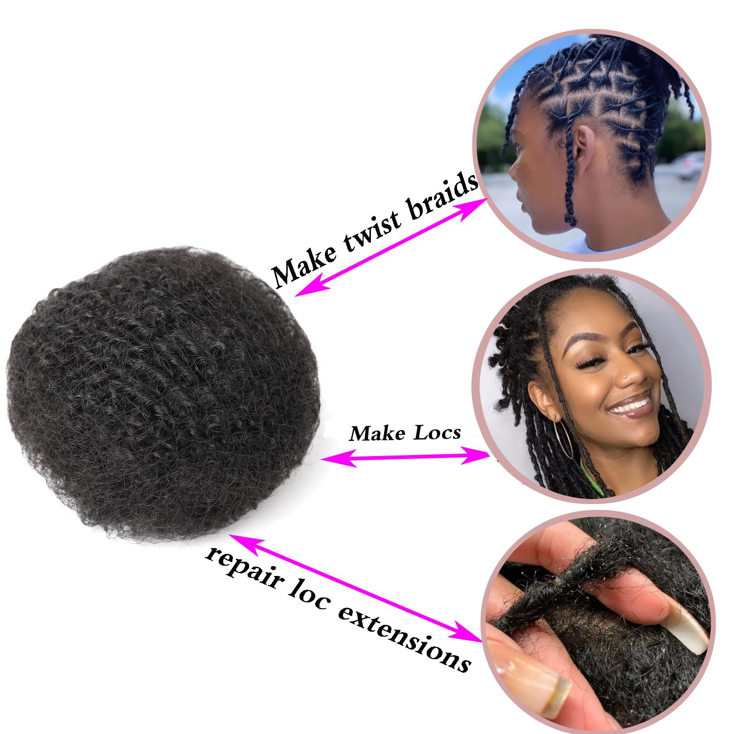 Brazilian Remy Hair Afro kinky Curly Bulk Human Hair For Braiding 1 Bundle 50g/pc Natural Color Braids Hair No Weft