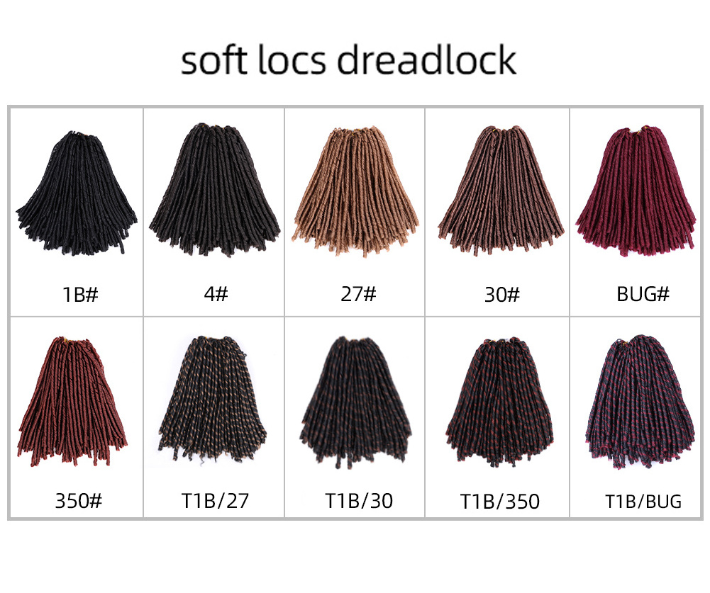 New Faux Locs 14 Inch Natural New Soft Locs Crochet Hair Pre-Looped Short Styles Hair Extensions For Women