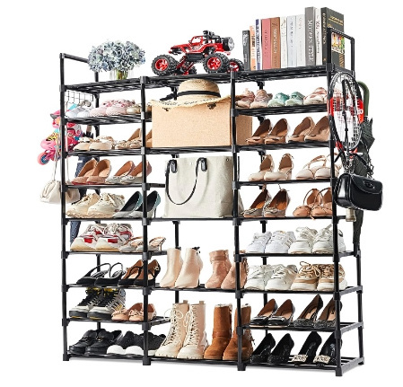 9-Tier Metal Shoe Rack - Holds 50-55 Pairs Tall Storage Shelf for Shoes