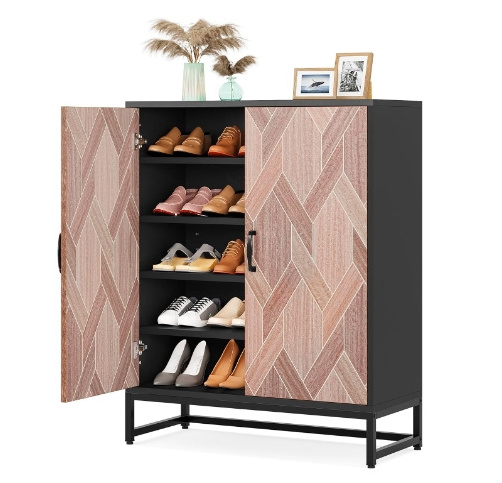 Shoe Storage Cabinet for Entryway Modern Shoe Organizer Cabinet with Removable Shelves for 16-20 Pairs